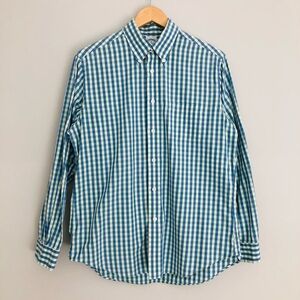 Brooks Brothers Men’s gingham button down shirt, size M